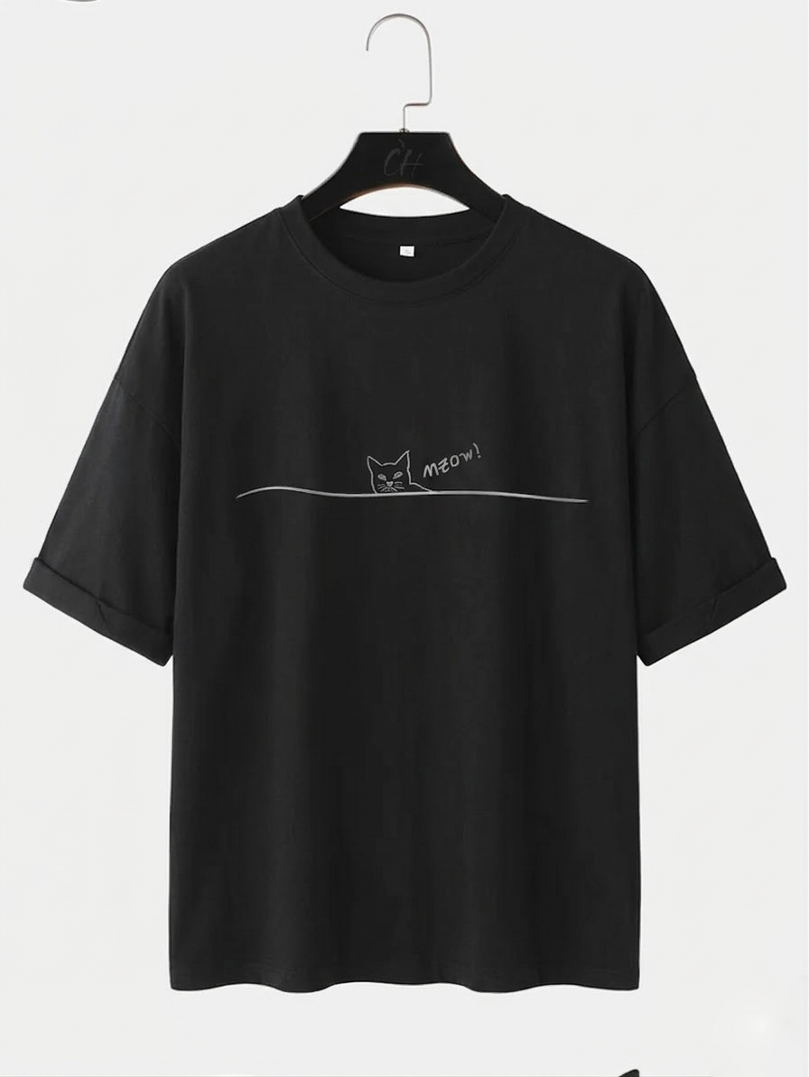 Minimal Cat Line Tee